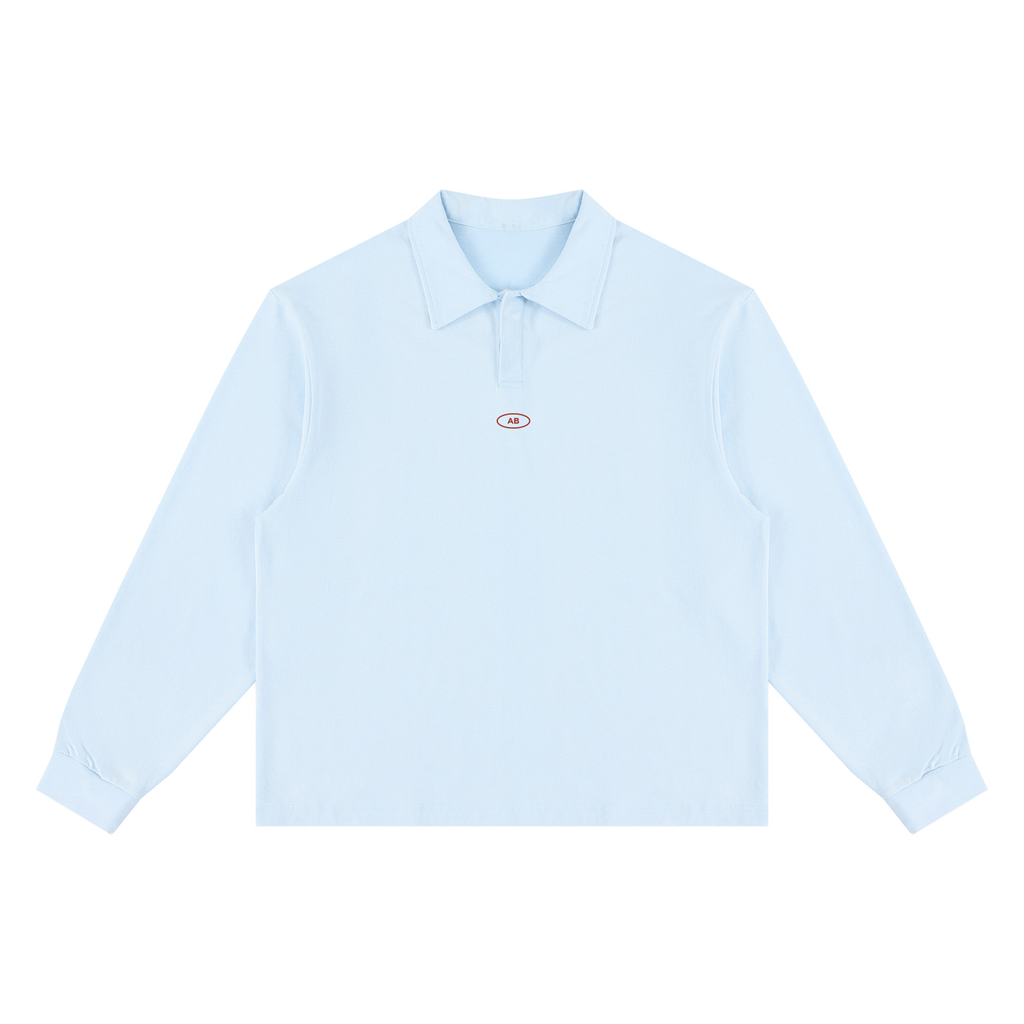 Unisex Loose Long Sleeve Polo Shirt