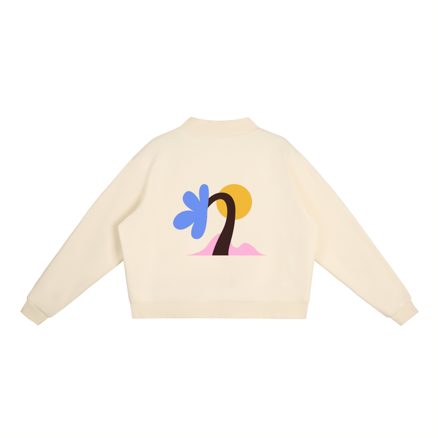 Essential Fleece Mock-Neck Crew Sweatshirt