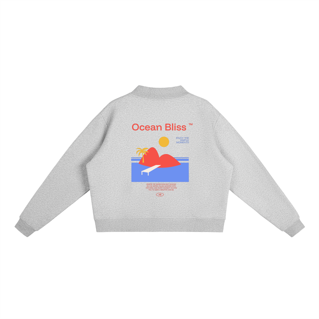 Fleece Mock-Neck Crew Sweatshirt