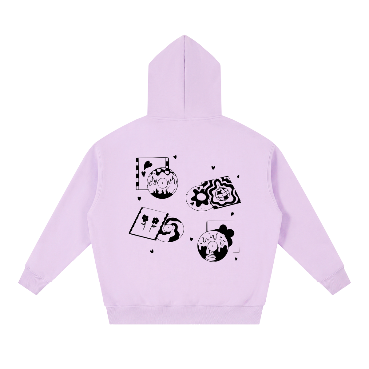 CRAZY VINYLS / 03 Oversized Boxy Fit Fleece Hoodie