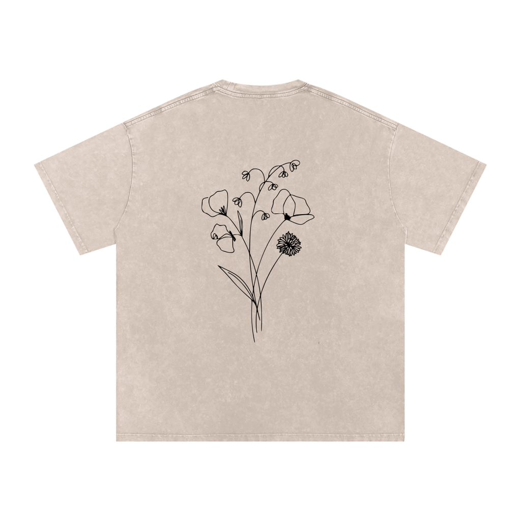 Snow Washed Oversized Cotton T-Shirt