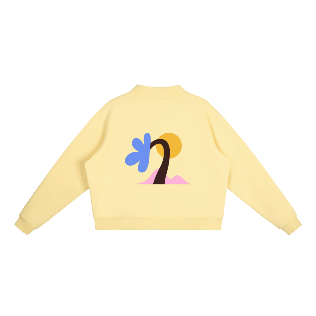 Essential Fleece Mock-Neck Crew Sweatshirt