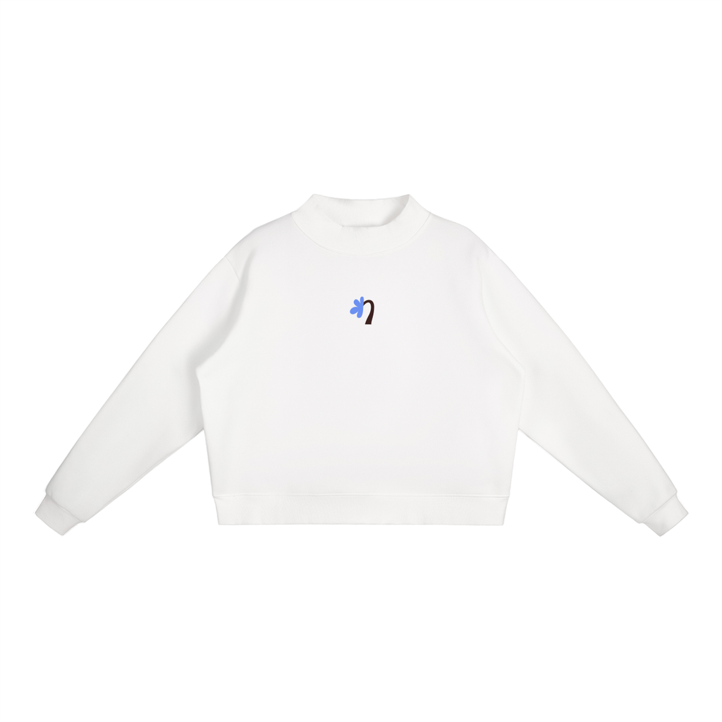 Essential Fleece Mock-Neck Crew Sweatshirt