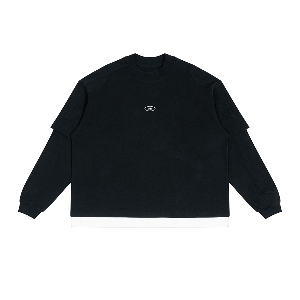 SACRED FLOWER / 01  Paneled Layer Color Block T-Shirt