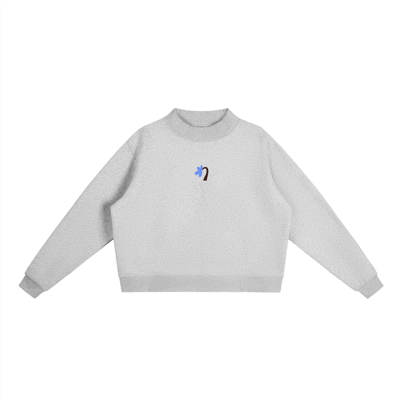 Essential Fleece Mock-Neck Crew Sweatshirt