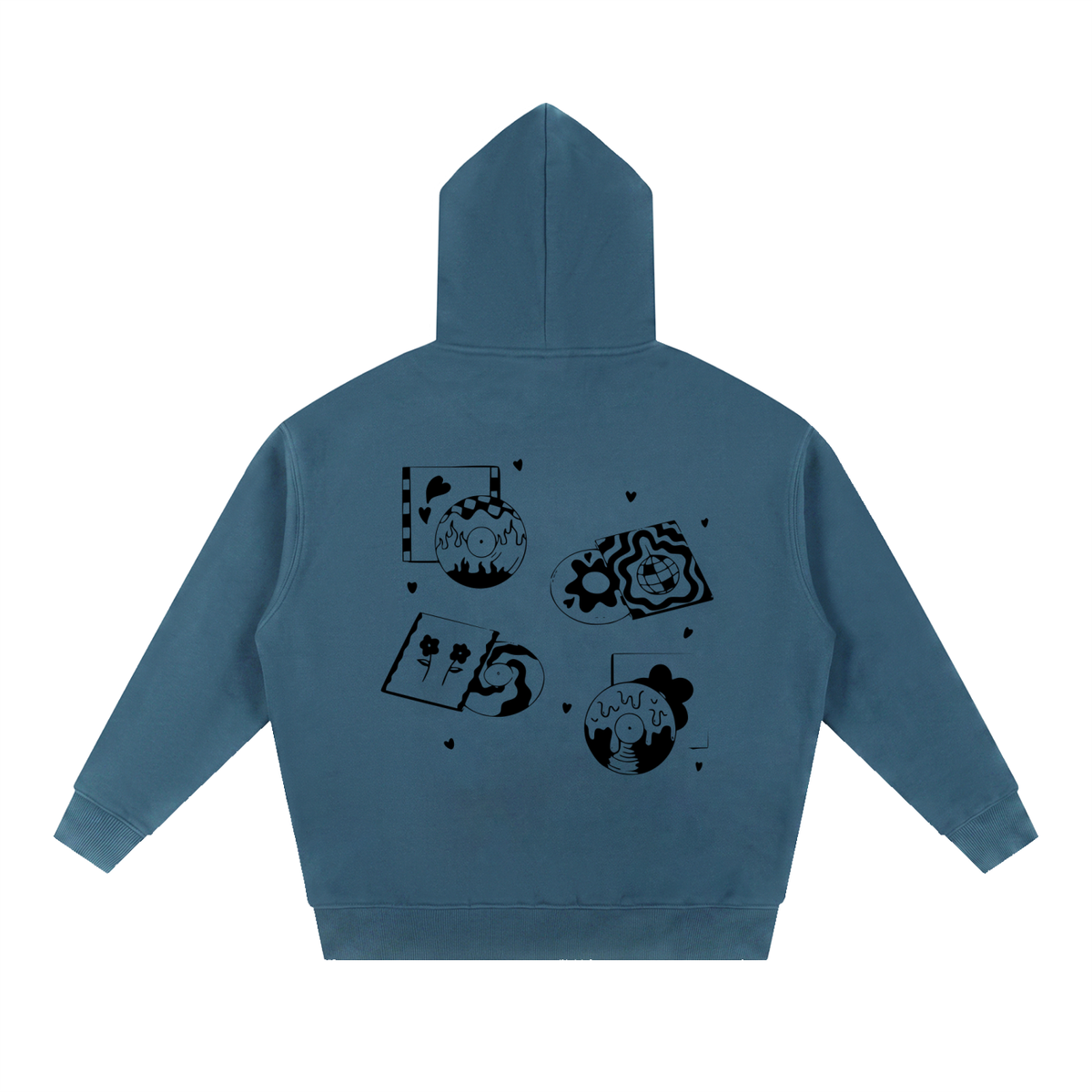 CRAZY VINYLS / 03 Oversized Boxy Fit Fleece Hoodie