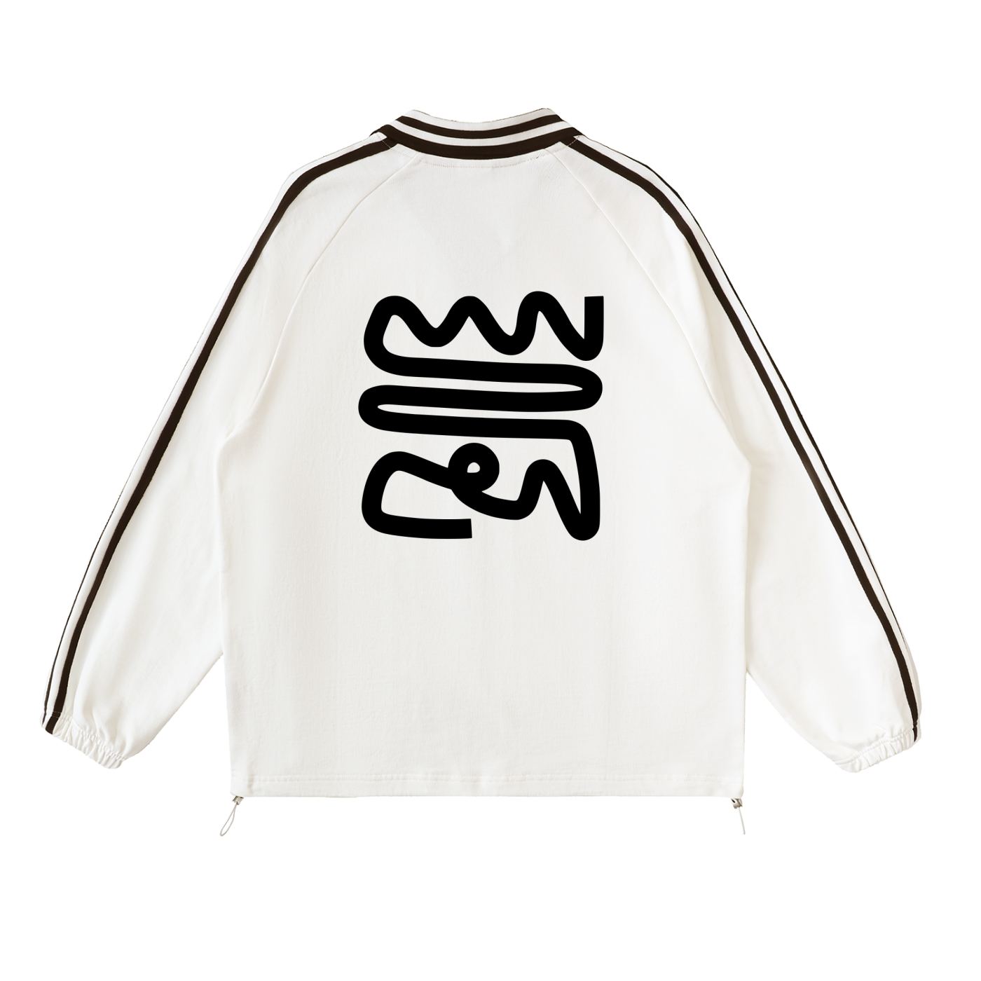 Contrast Striped Lapel Collar Sweatshirt