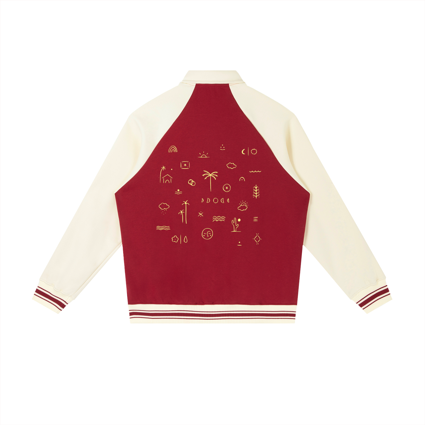 Contrast Raglan Sleeve Baseball Jacket