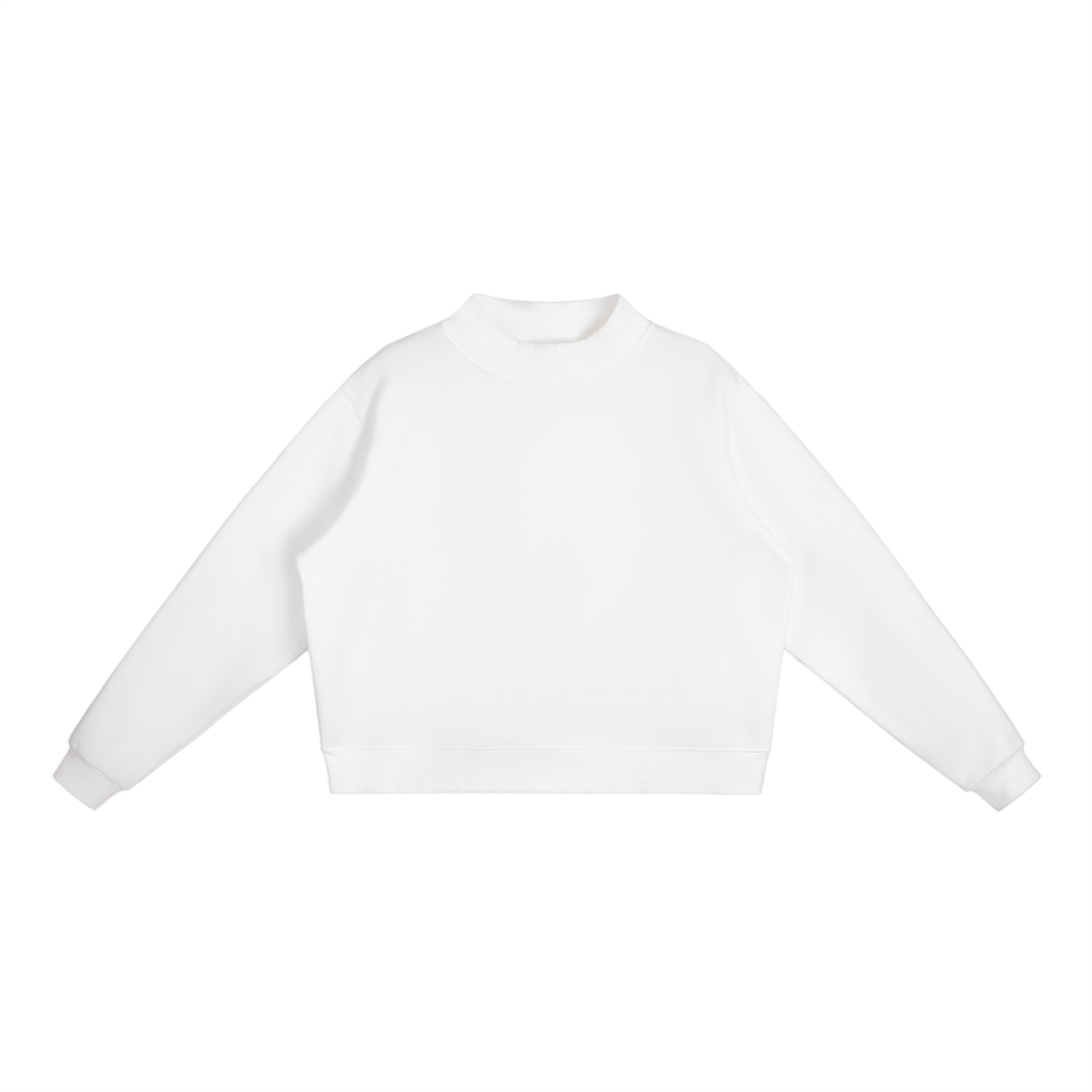 Fleece Mock-Neck Crew Sweatshirt