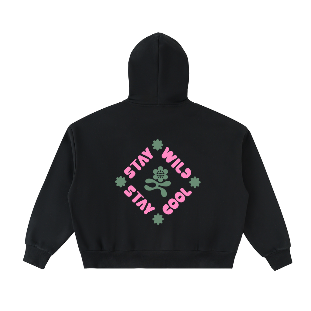 STAY WILD /02 Full-Zip Boxy Hoodie