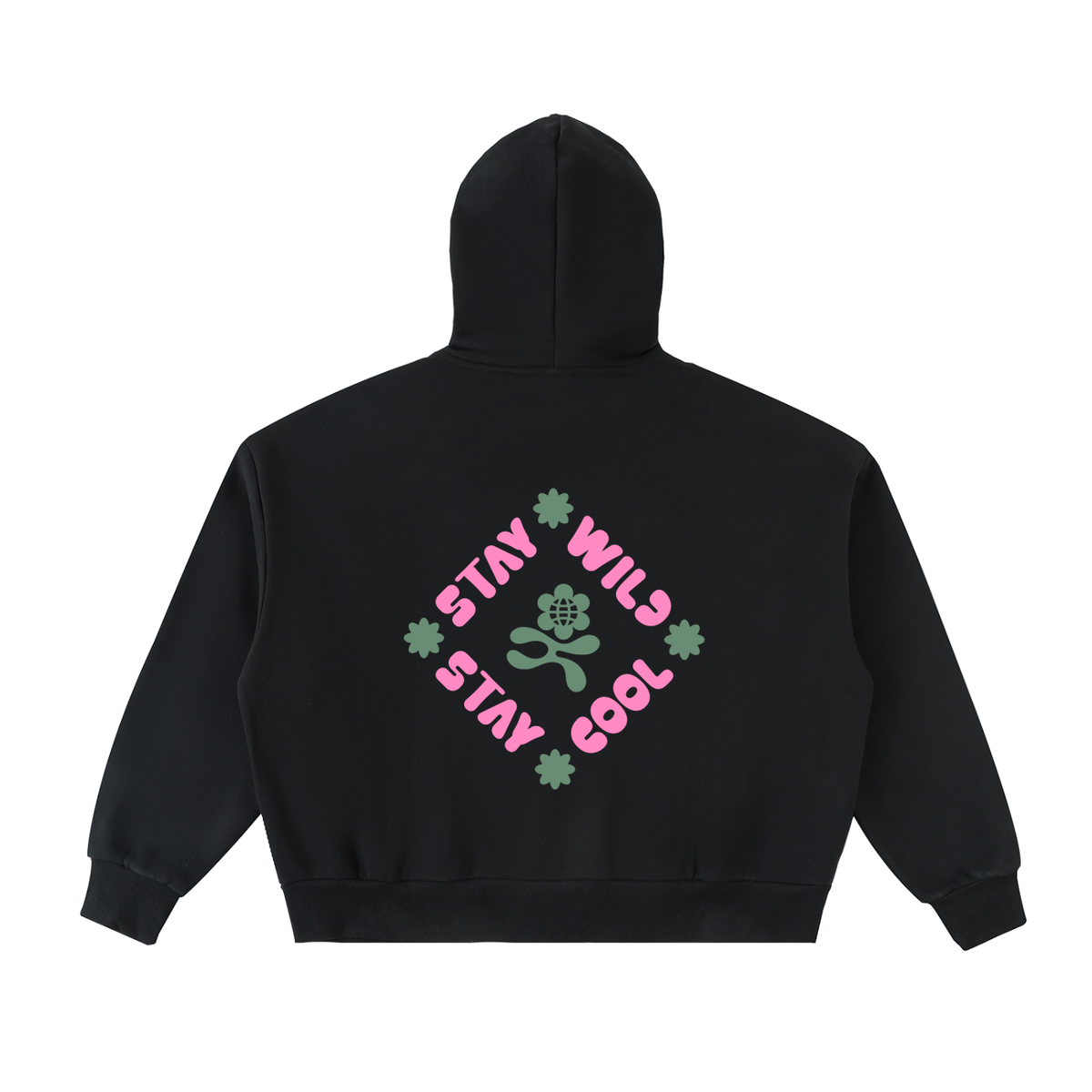 STAY WILD /02 Full-Zip Boxy Hoodie