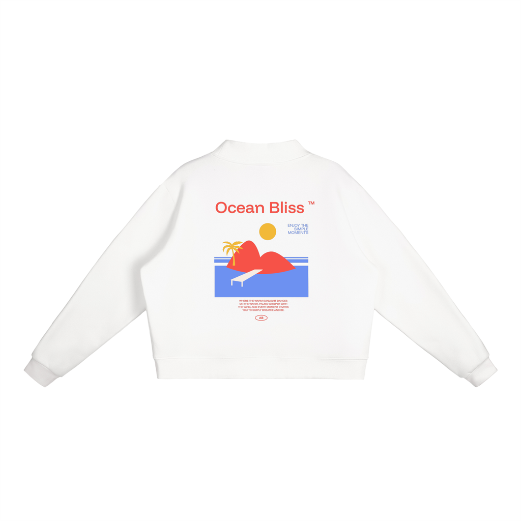 Fleece Mock-Neck Crew Sweatshirt