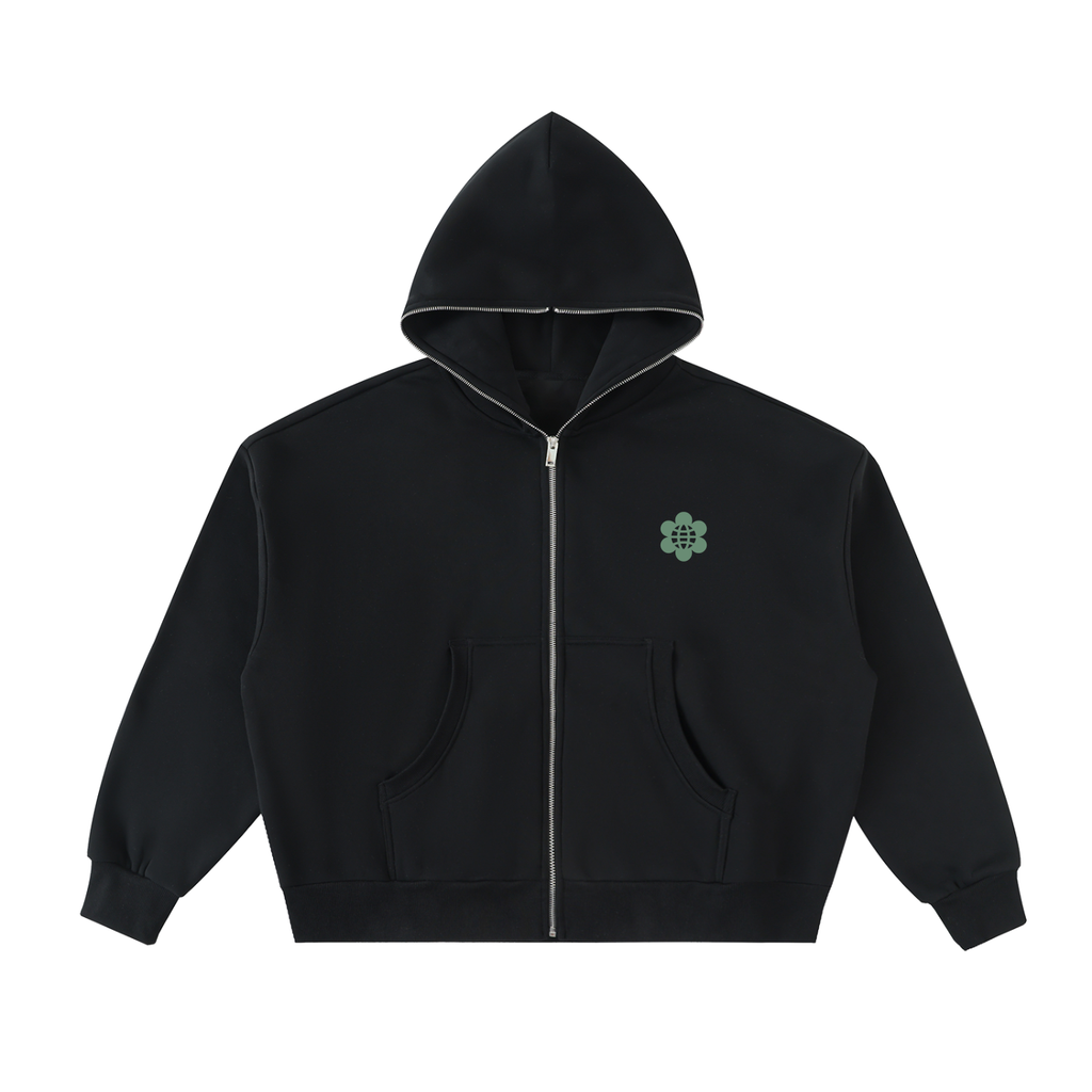 STAY WILD /02 Full-Zip Boxy Hoodie