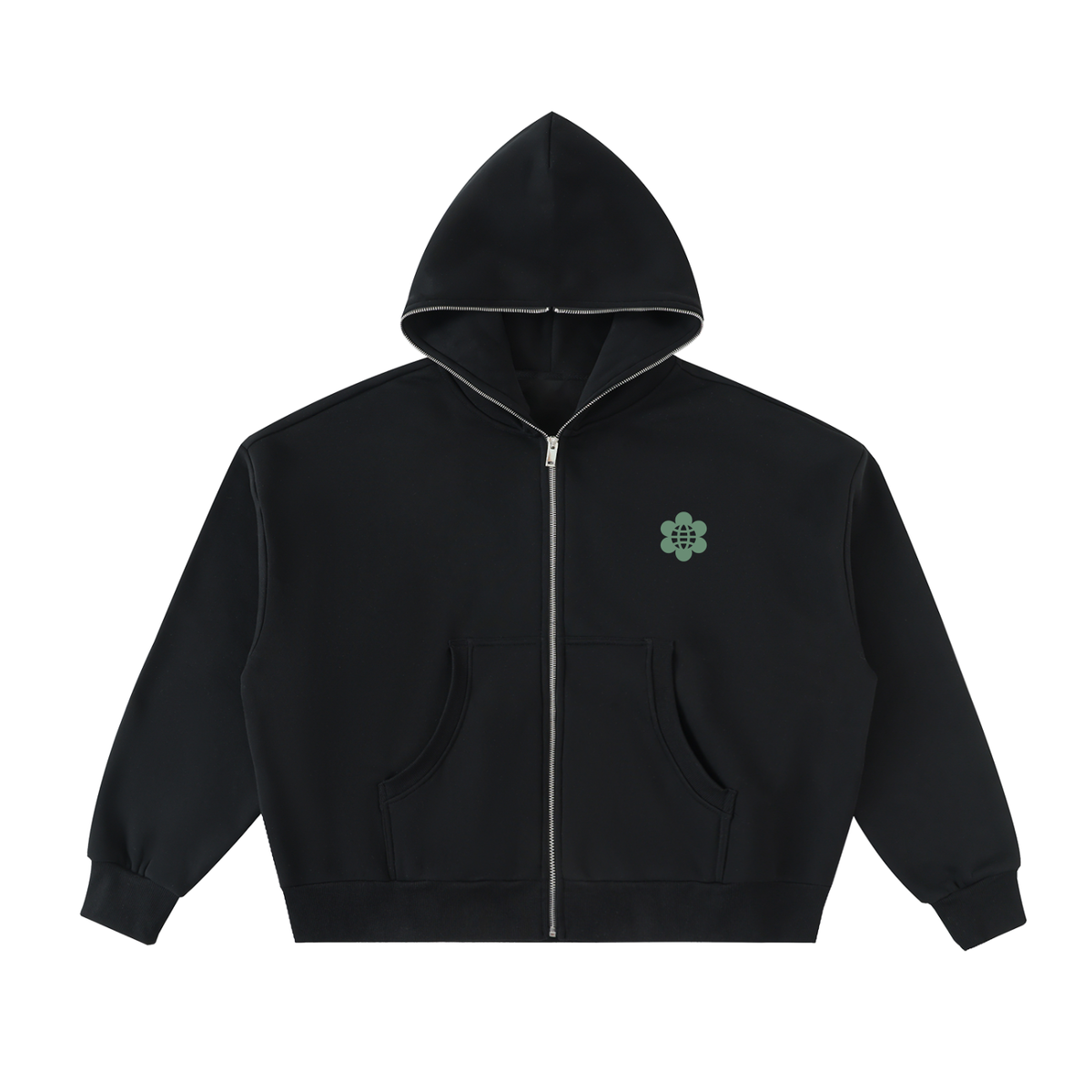 STAY WILD /02 Full-Zip Boxy Hoodie