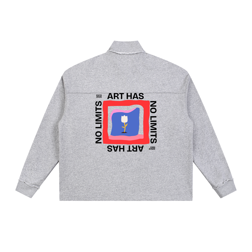 Half-Zip Rolled Edge Fleece Sweatshirt