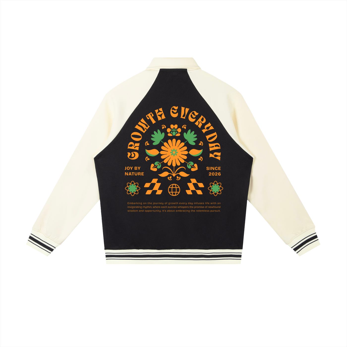 Contrast Raglan Sleeve Baseball Jacket