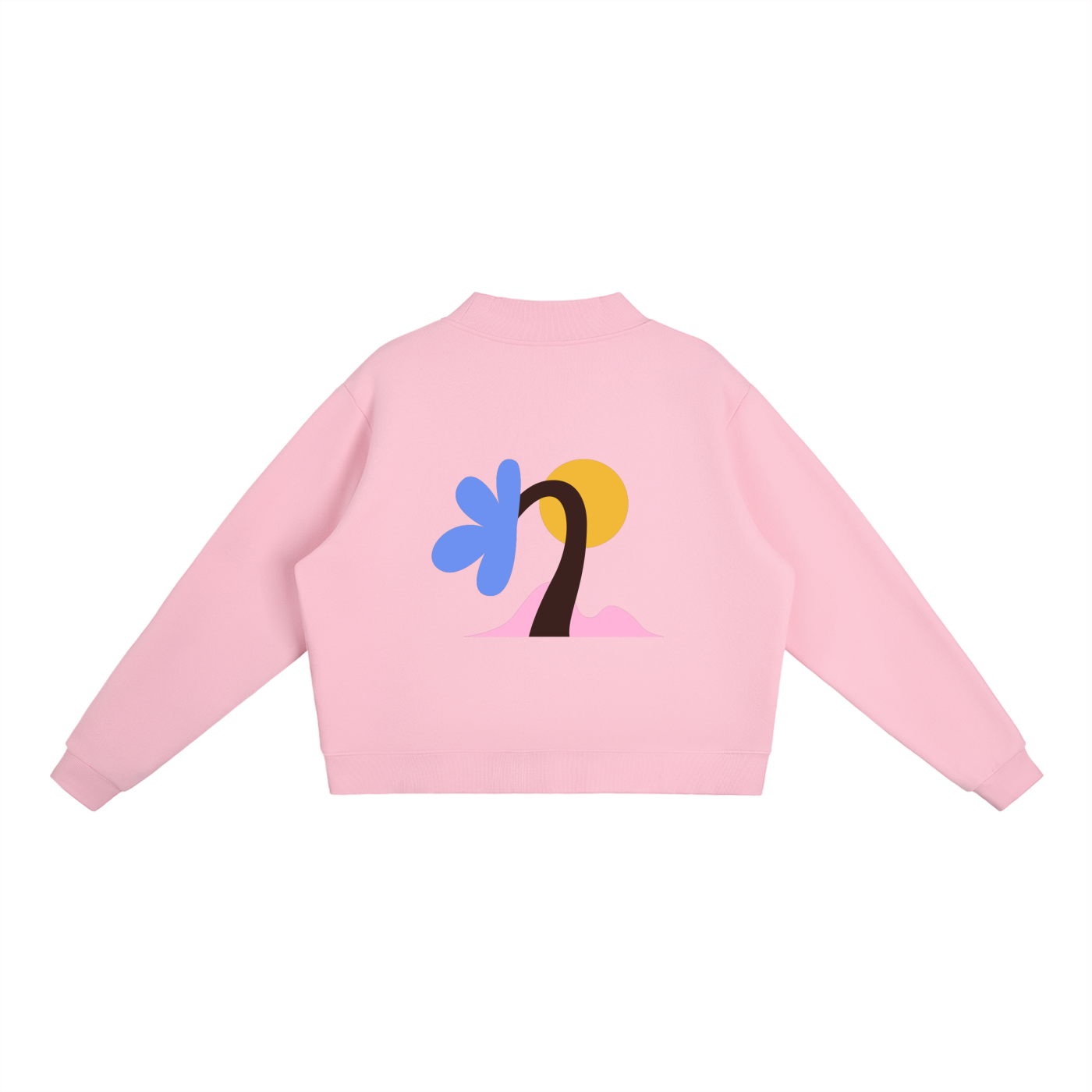 Essential Fleece Mock-Neck Crew Sweatshirt