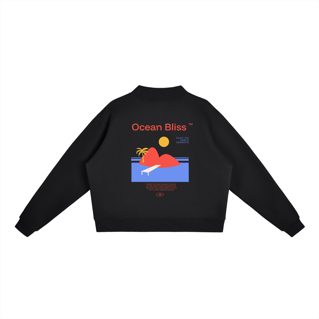 Fleece Mock-Neck Crew Sweatshirt