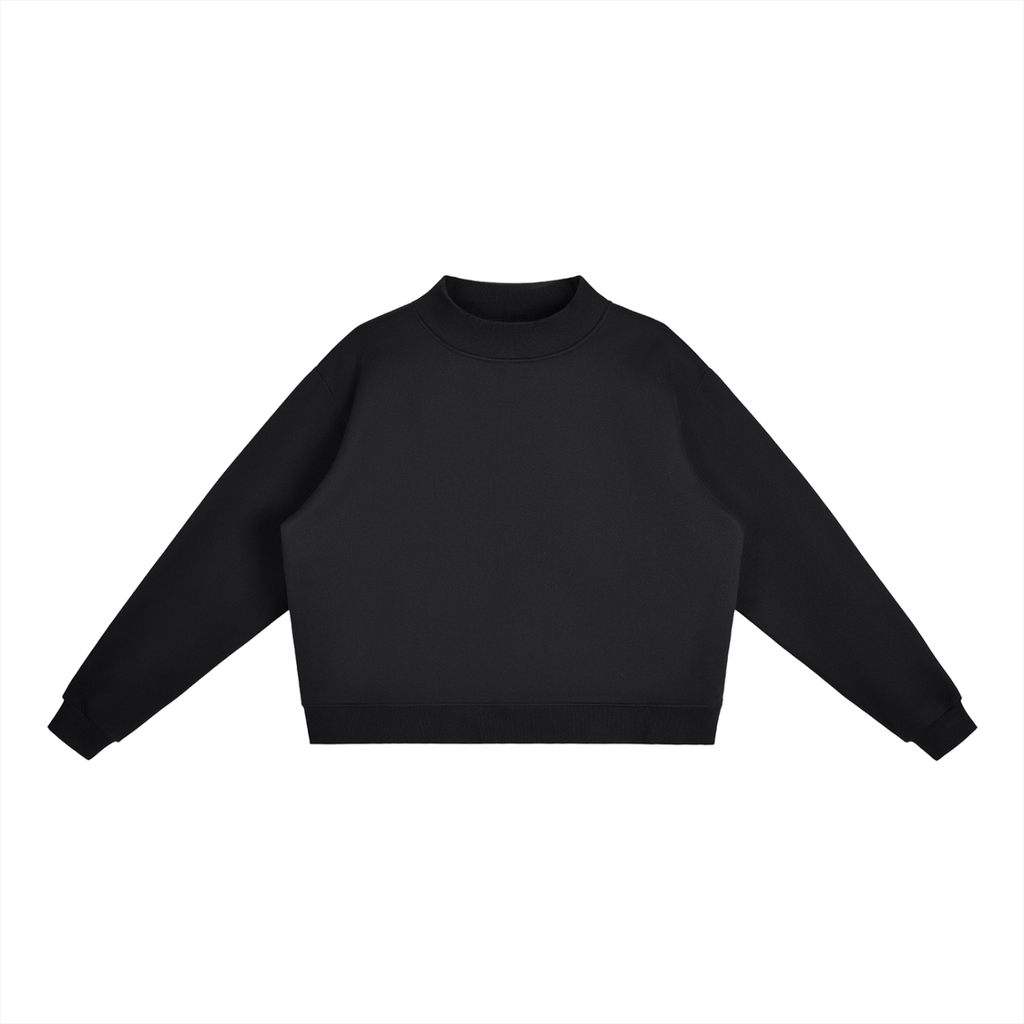 Fleece Mock-Neck Crew Sweatshirt