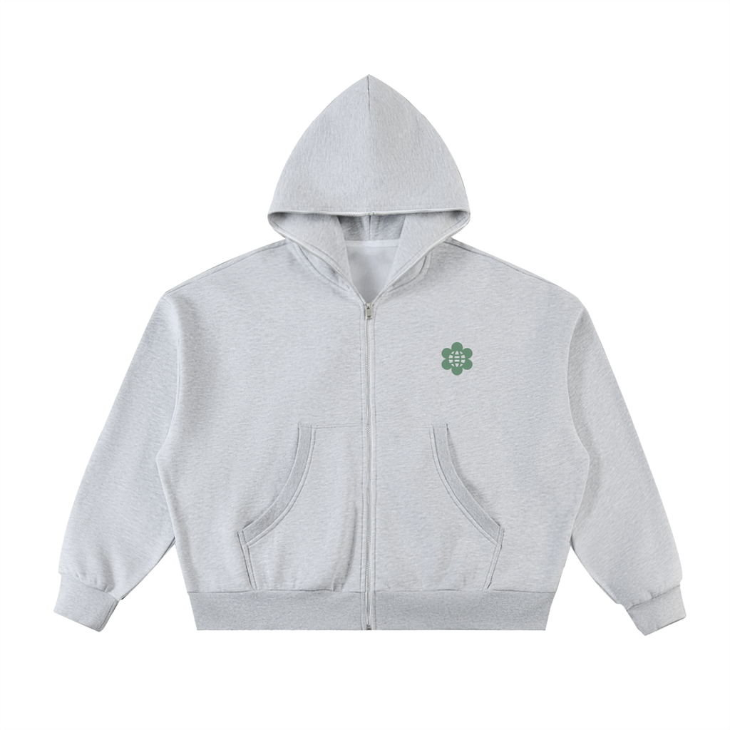 STAY WILD /02 Full-Zip Boxy Hoodie