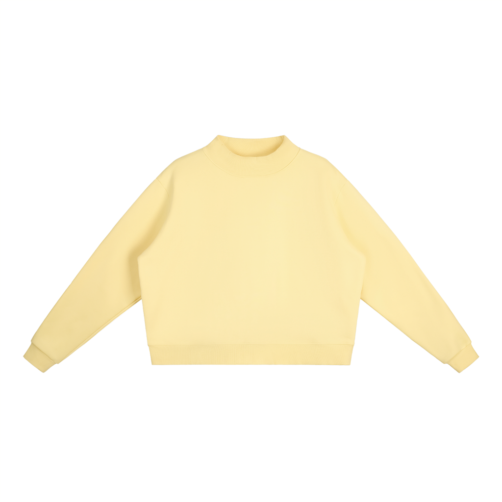 Fleece Mock-Neck Crew Sweatshirt