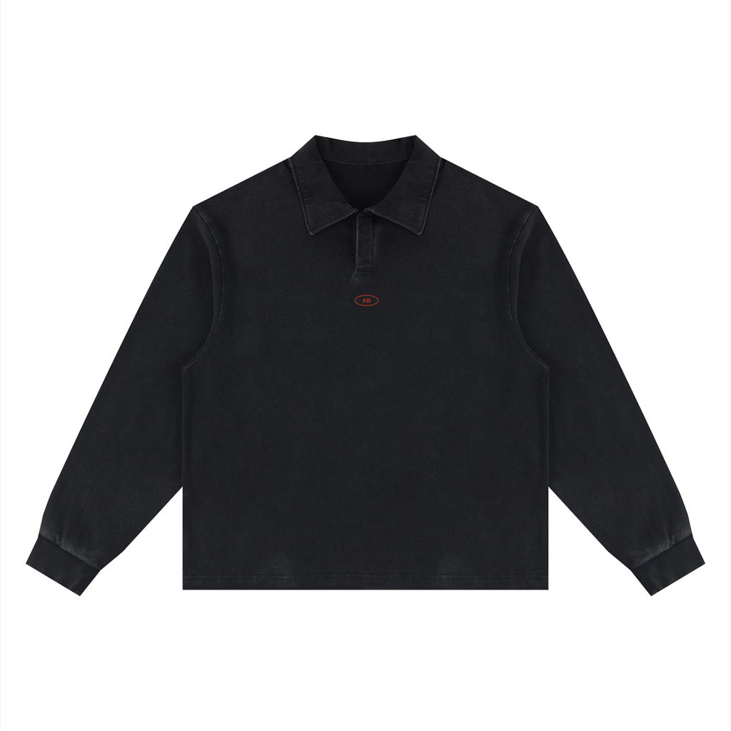 Unisex Loose Long Sleeve Polo Shirt