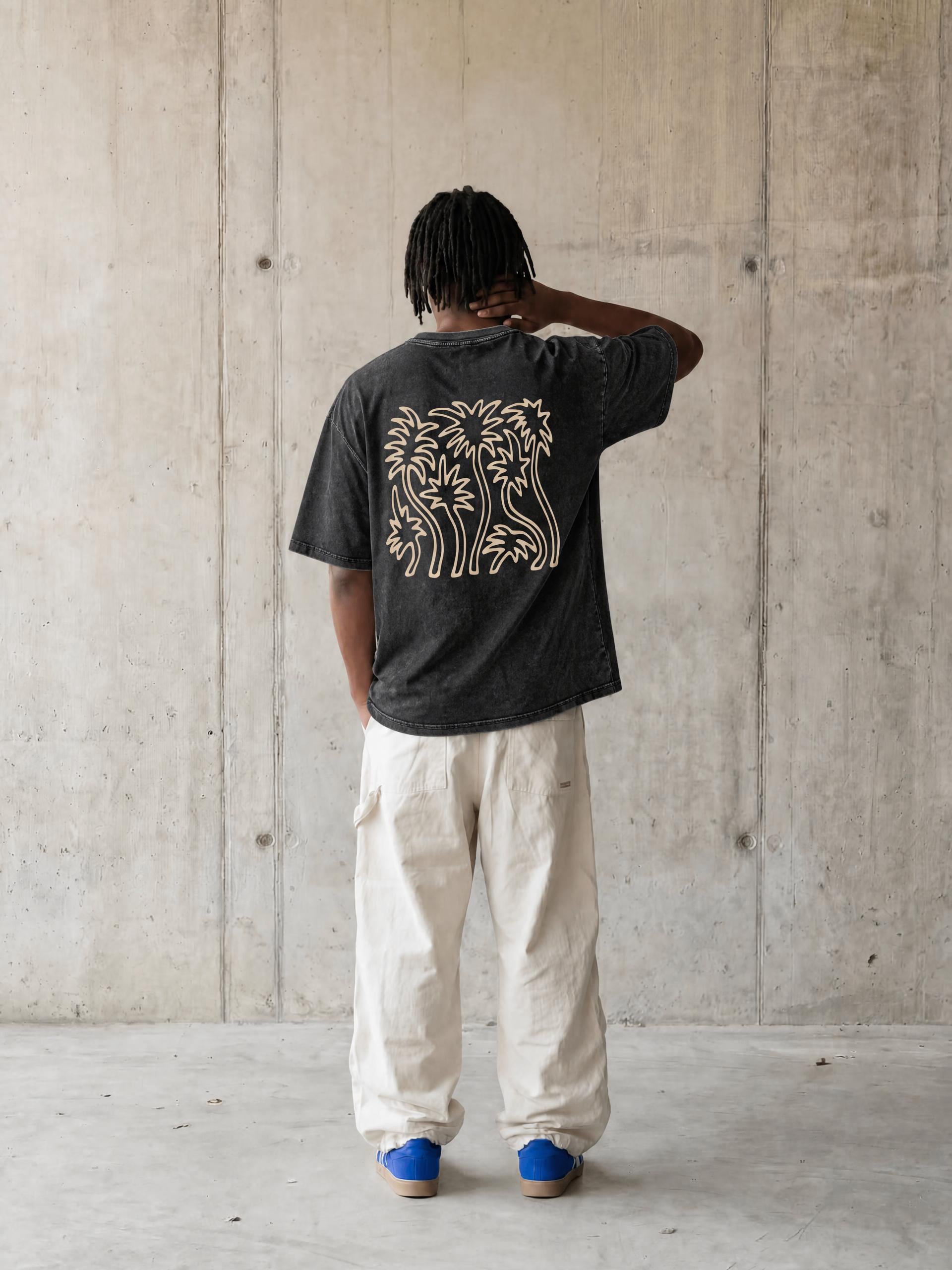 Snow Washed Oversized Cotton T-Shirt