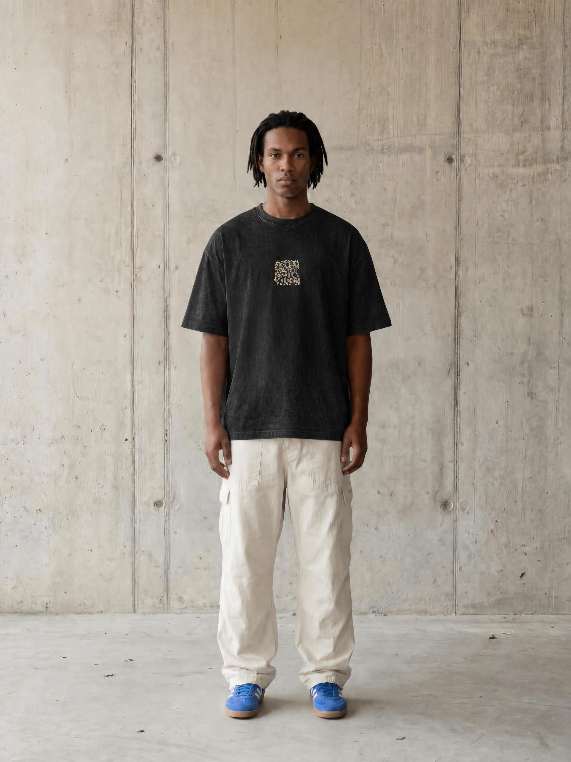 Snow Washed Oversized Cotton T-Shirt
