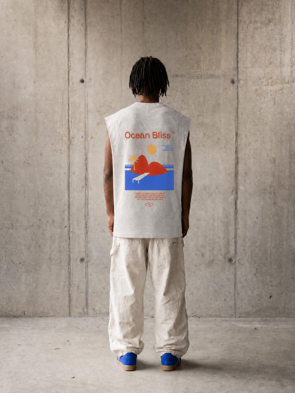 OCEAN BLISS / 01 Raw Edge Cotton Tank Top