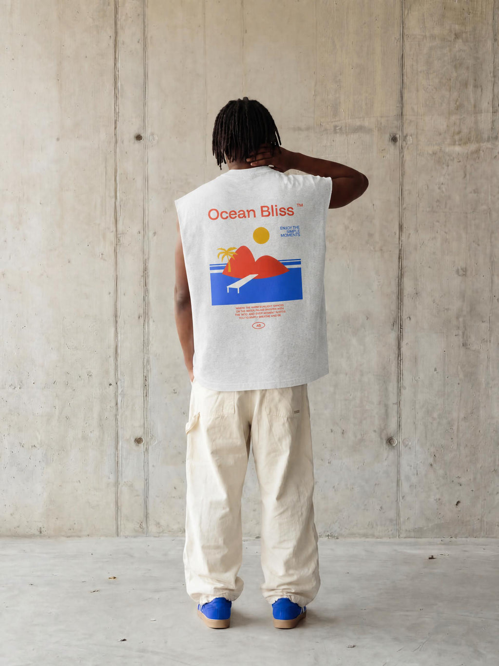 OCEAN BLISS / 01 Raw Edge Cotton Tank Top