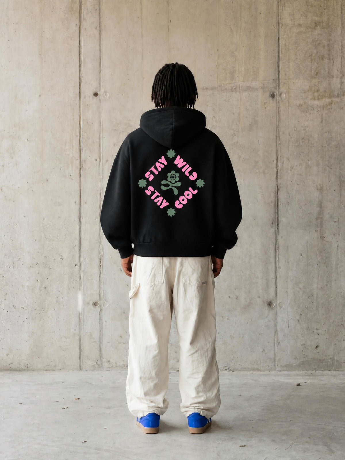 STAY WILD /02 Full-Zip Boxy Hoodie