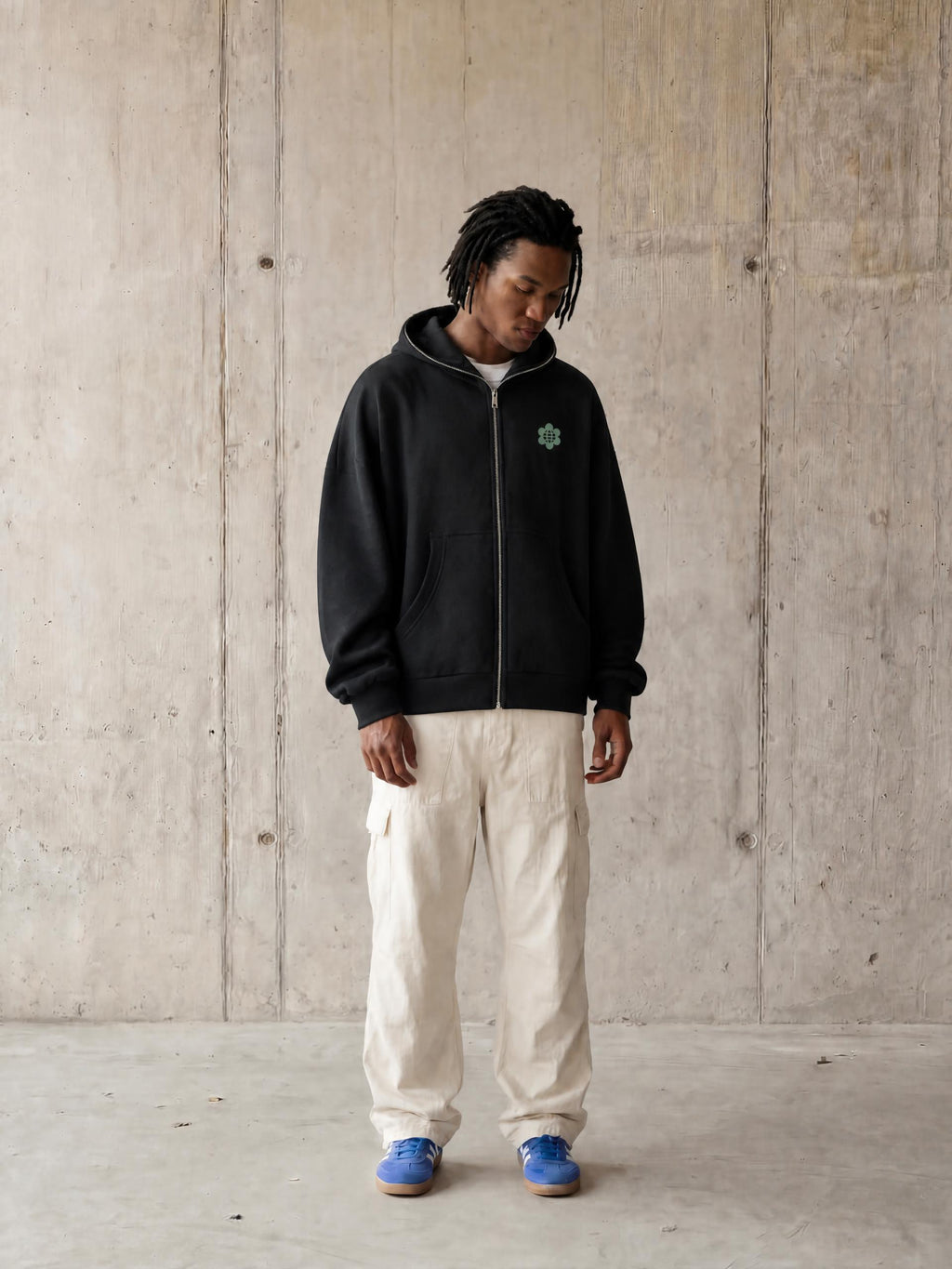 STAY WILD /02 Full-Zip Boxy Hoodie