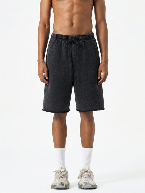 AORA / 01 Washed Raw Hem Shorts