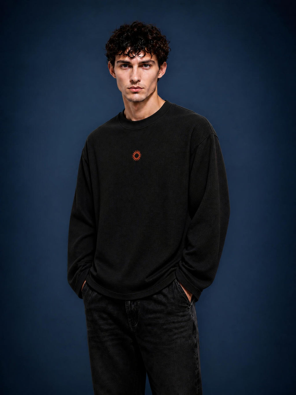 Unisex Waffle Raw Edge T-Shirt