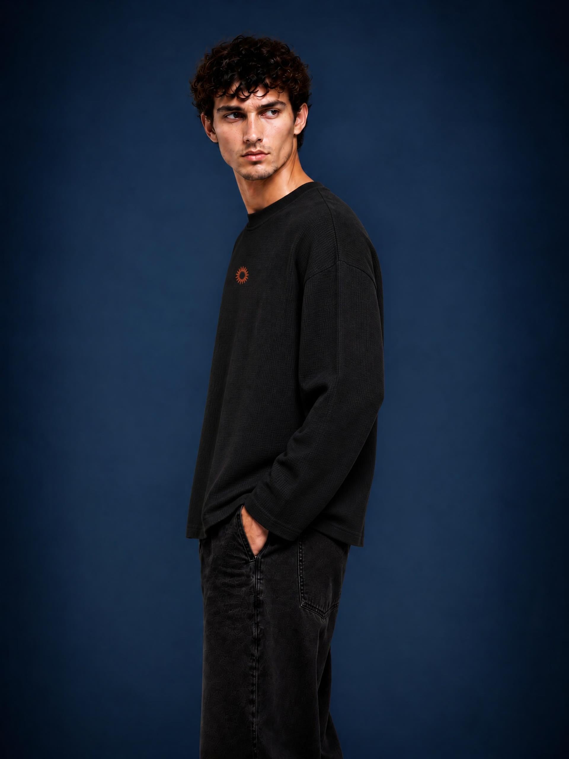 Unisex Waffle Raw Edge T-Shirt