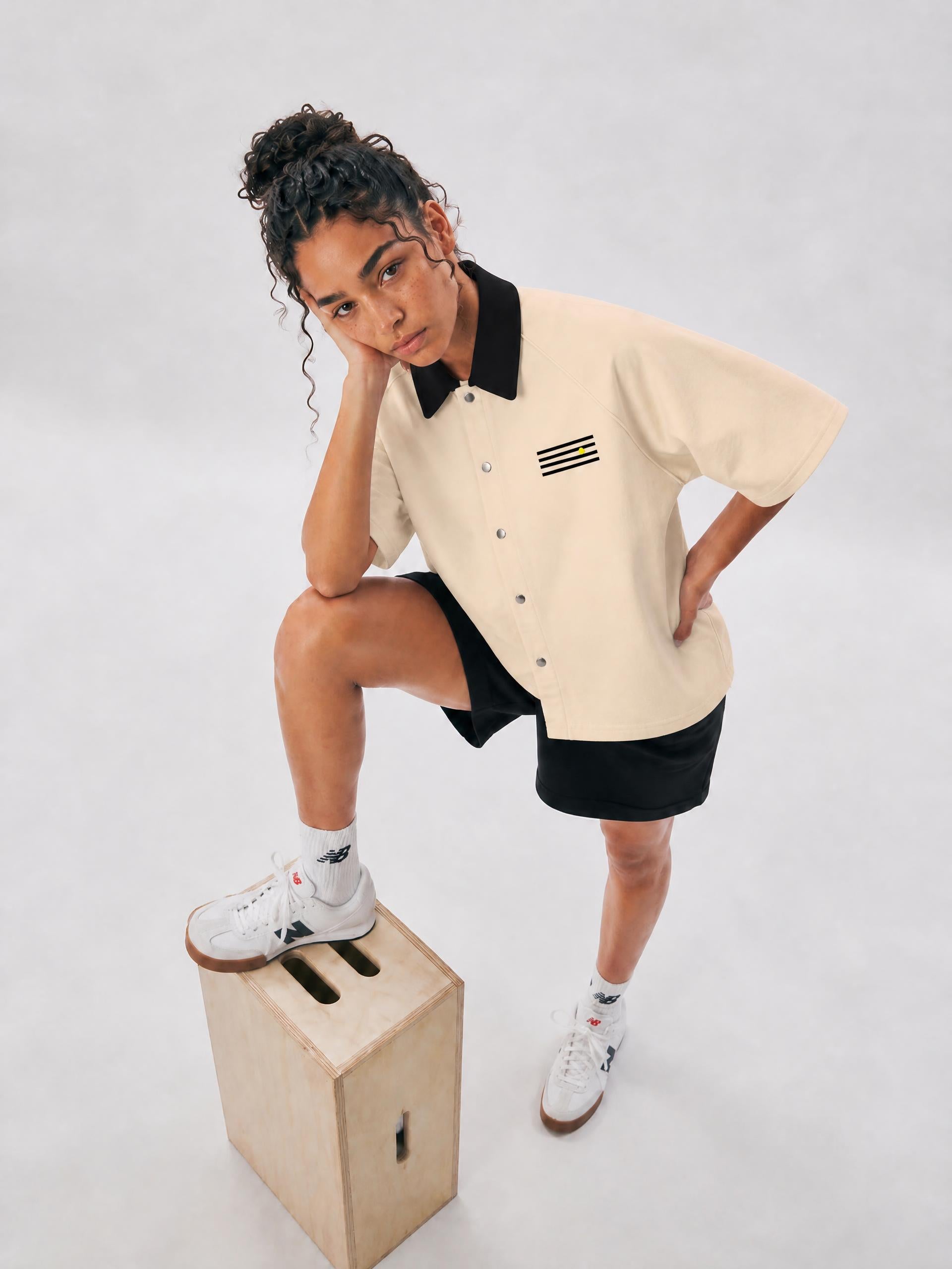 Unisex Color Block Boxy Short Sleeve Shirt
