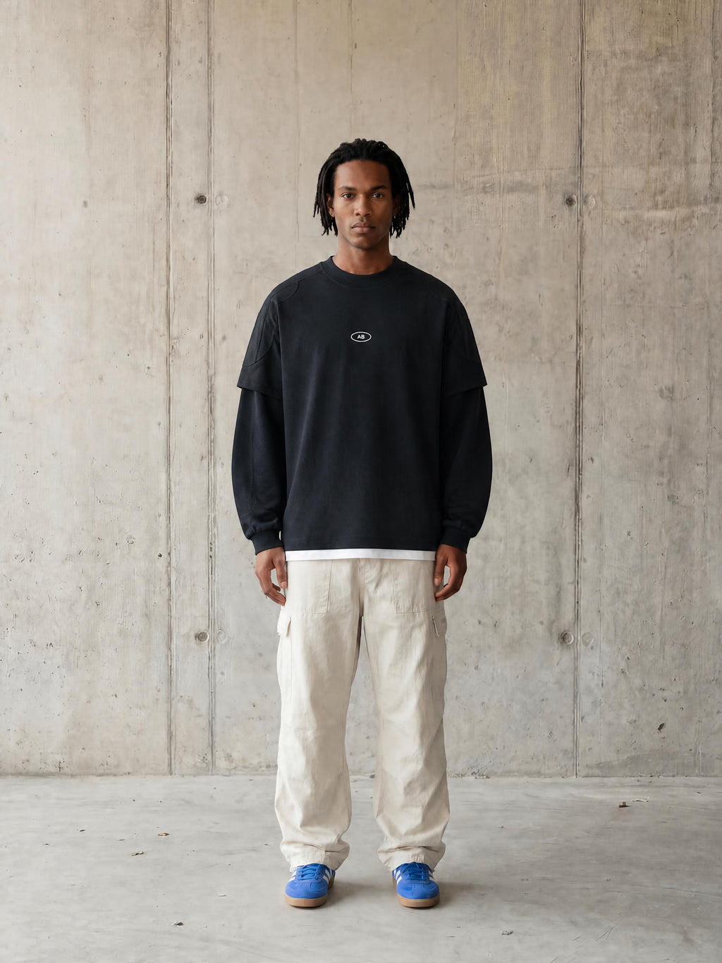 SACRED FLOWER / 01  Paneled Layer Color Block T-Shirt