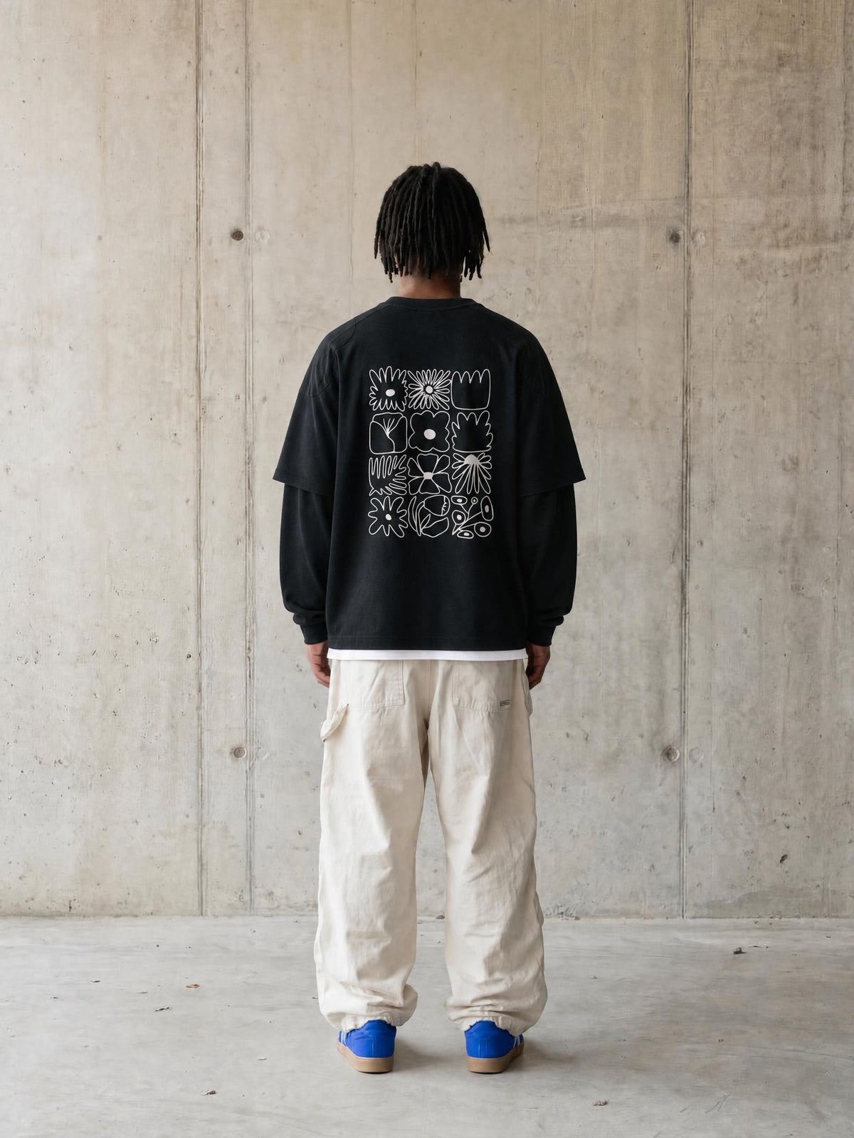 SACRED FLOWER / 01  Paneled Layer Color Block T-Shirt