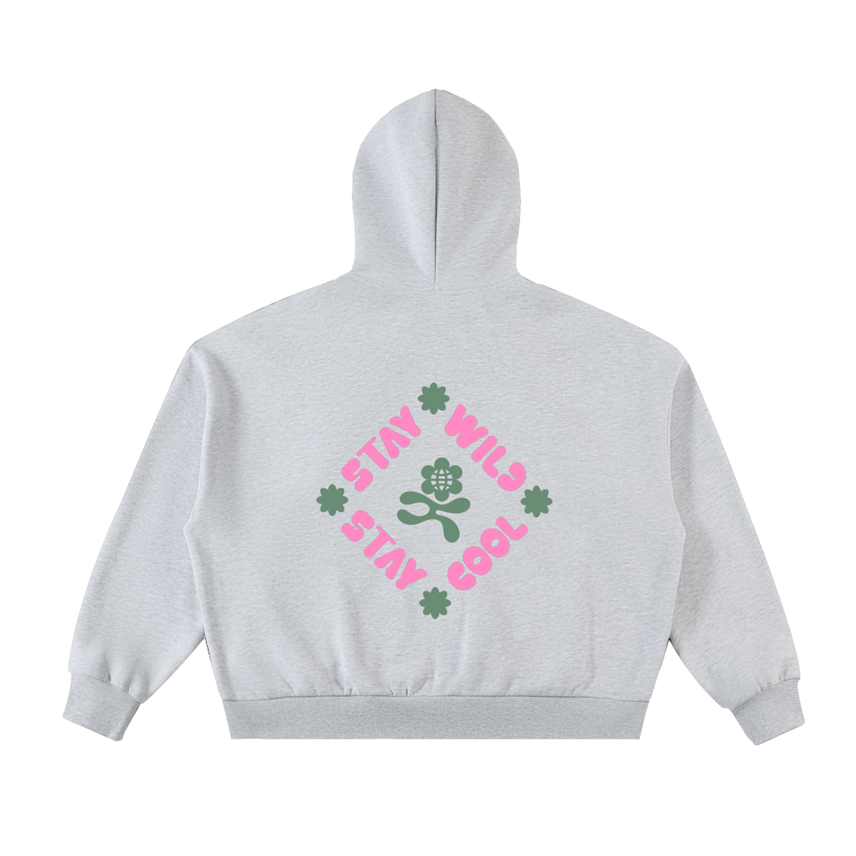 STAY WILD /02 Full-Zip Boxy Hoodie