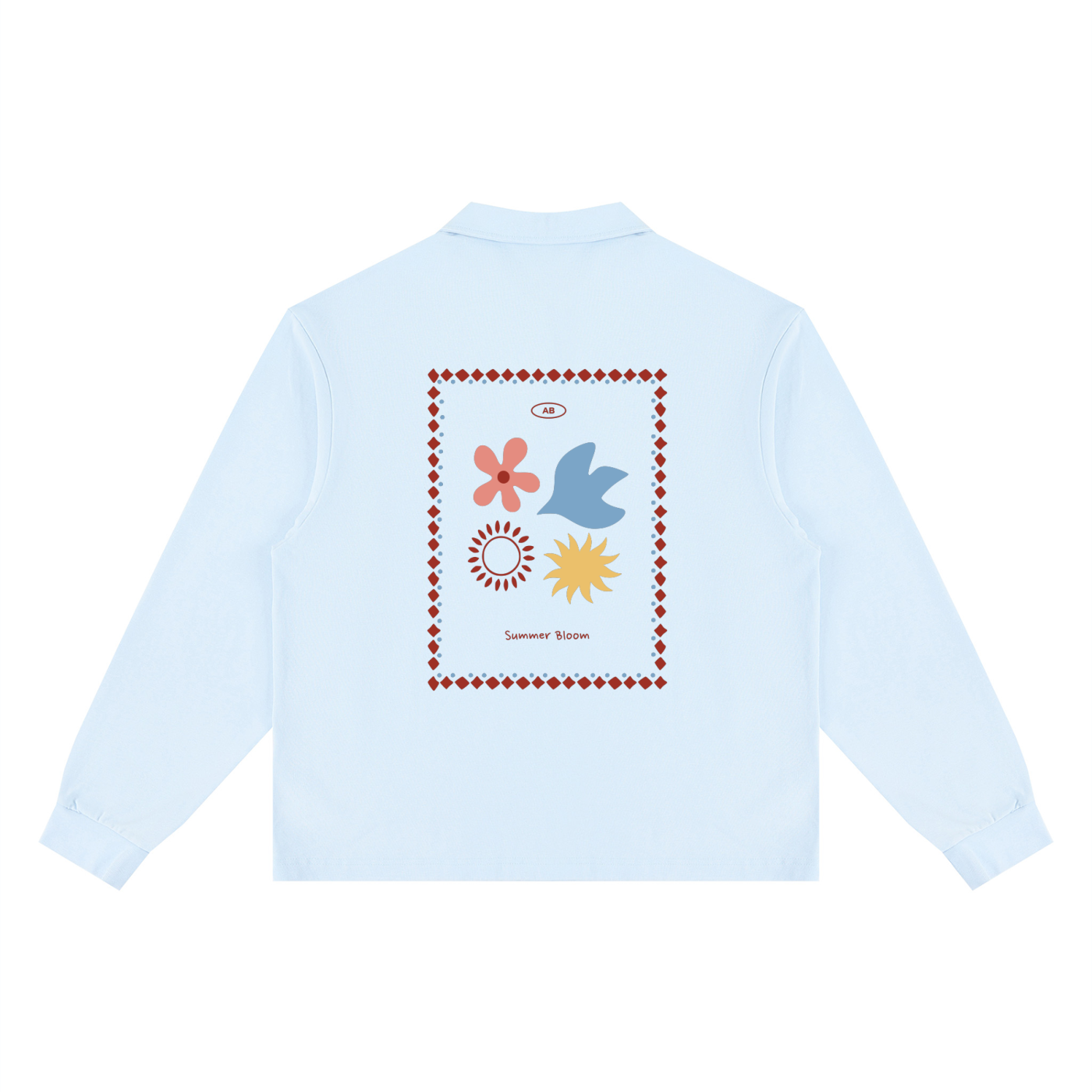 Unisex Loose Long Sleeve Polo Shirt