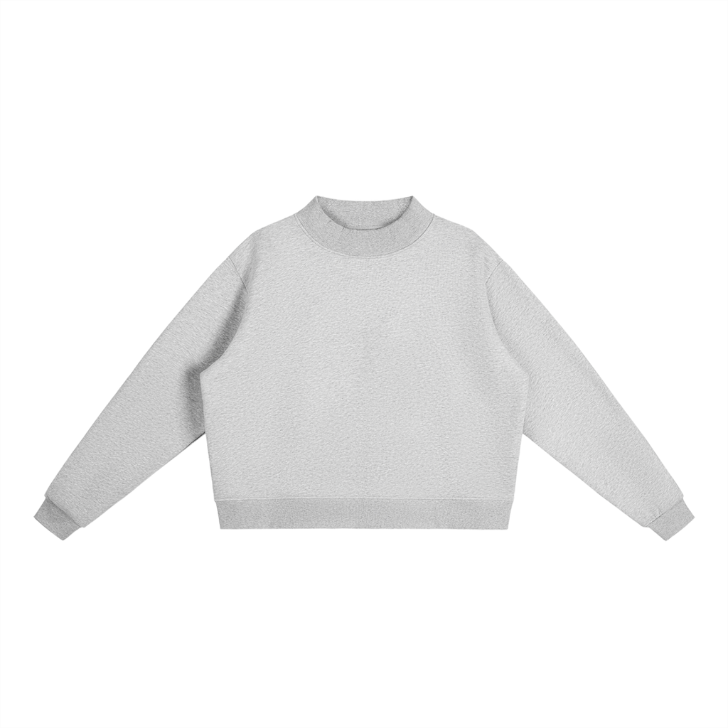 Fleece Mock-Neck Crew Sweatshirt