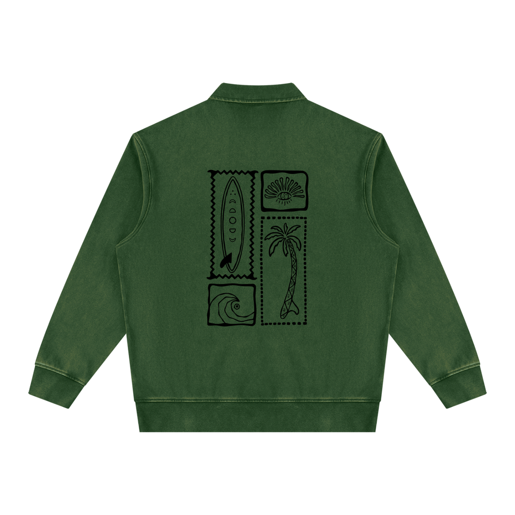 Unisex Vintage Wash Quarter-Zip Sweatshirt