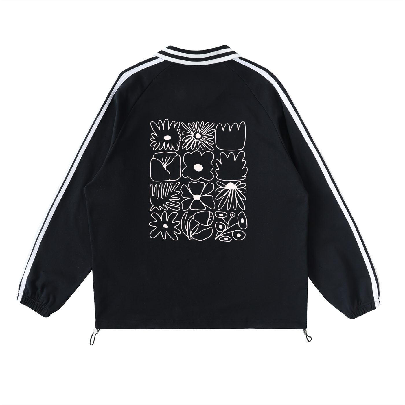 Floral Grid Striped Sweatshirt