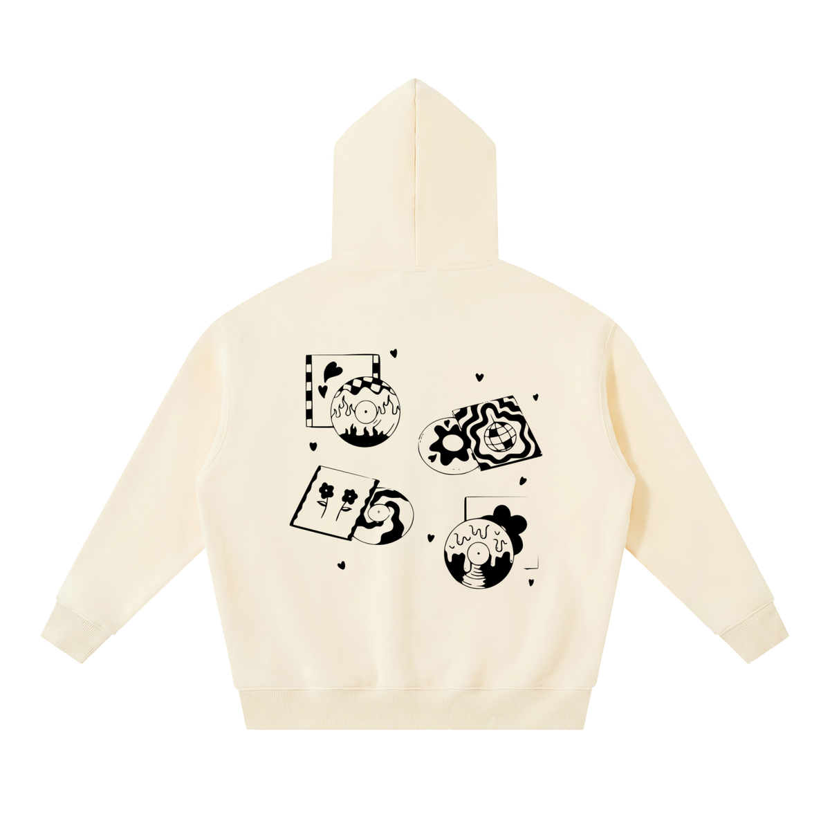 CRAZY VINYLS / 03 Oversized Boxy Fit Fleece Hoodie
