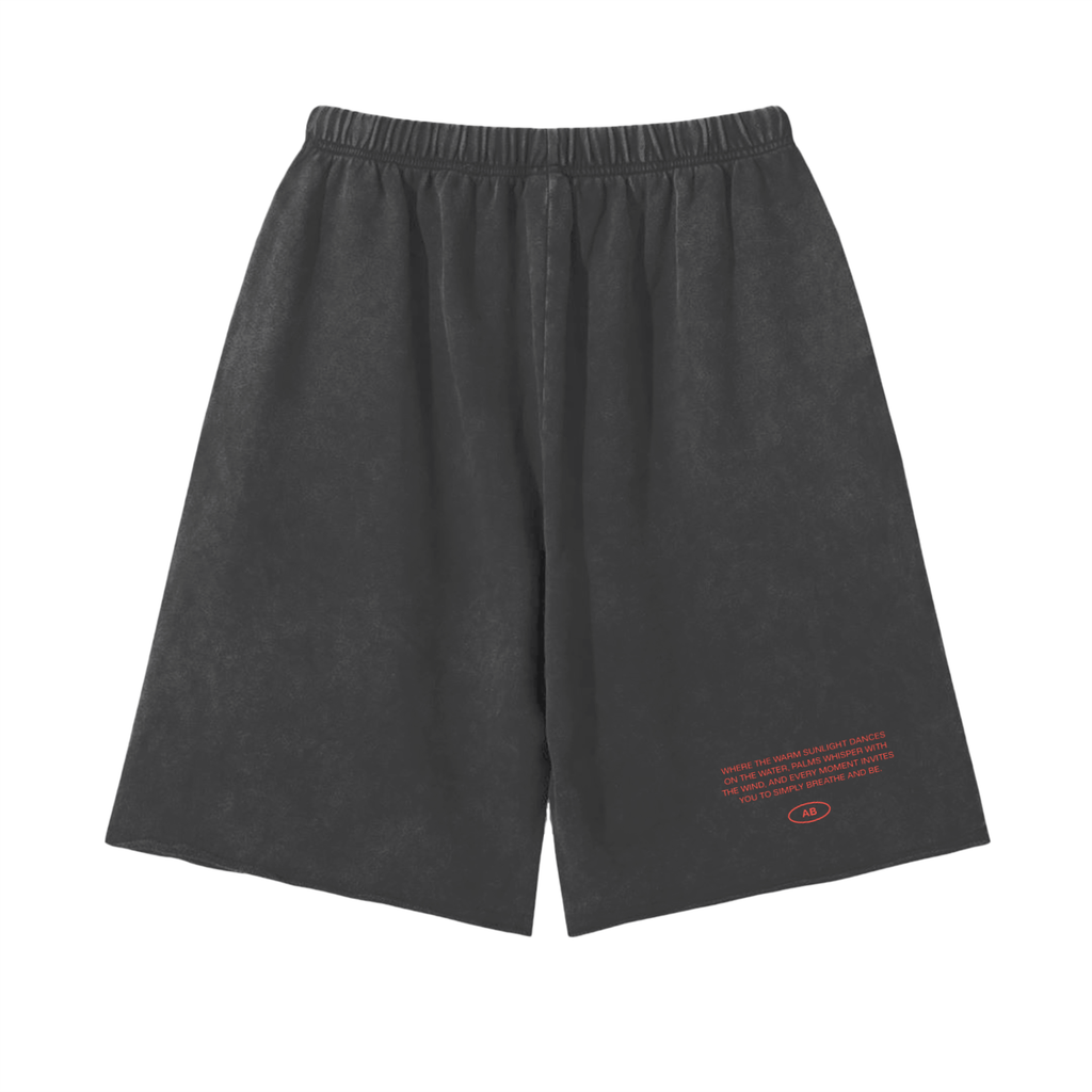 Snow Washed Raw Hem Shorts