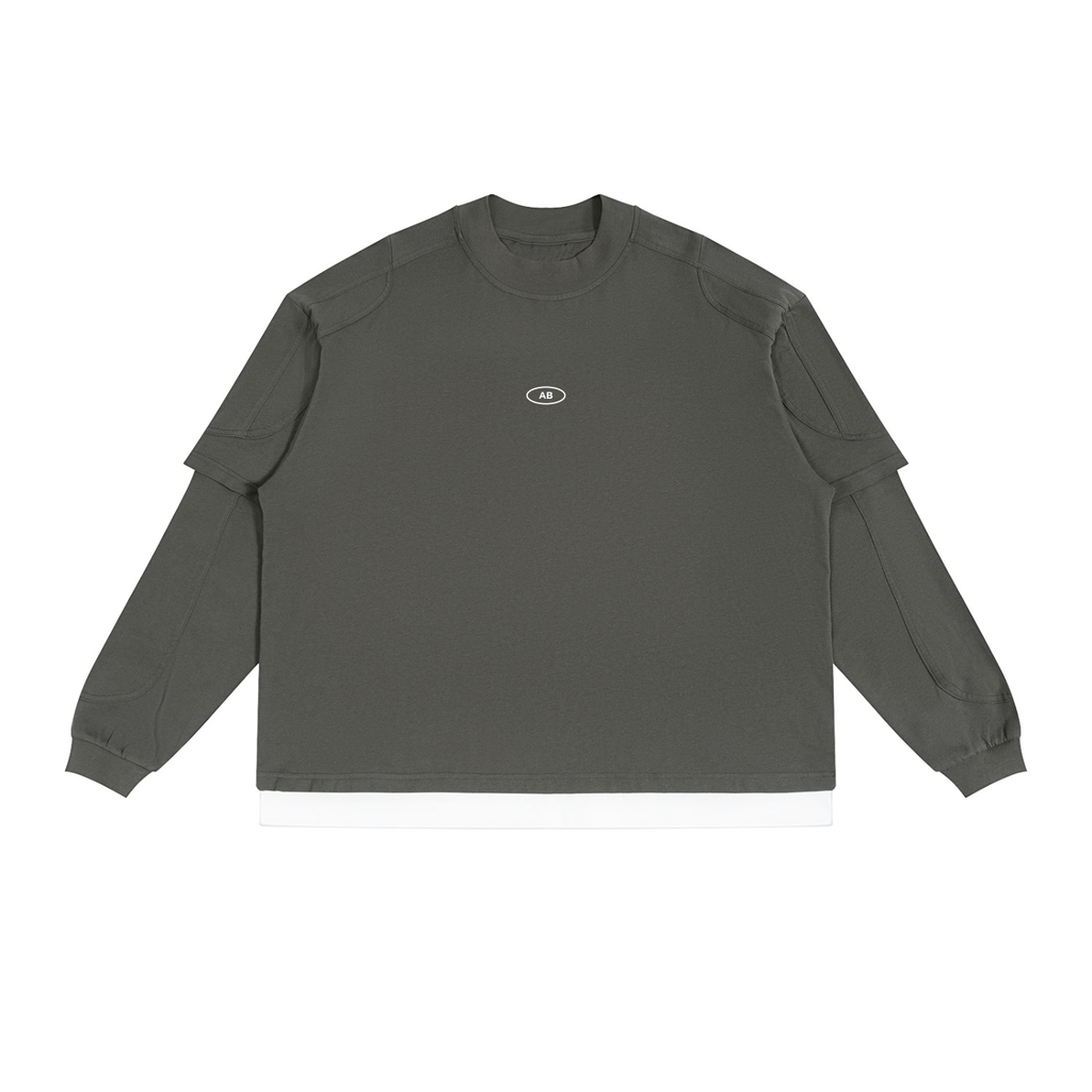 SACRED FLOWER / 01  Paneled Layer Color Block T-Shirt
