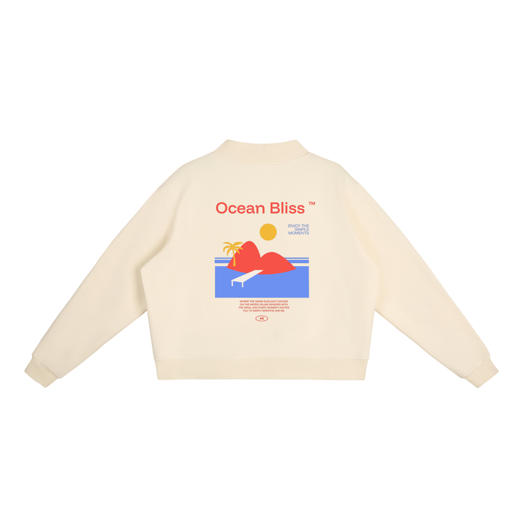 Fleece Mock-Neck Crew Sweatshirt