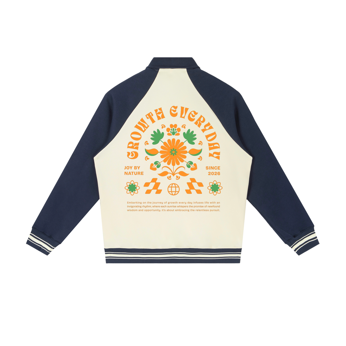 Contrast Raglan Sleeve Baseball Jacket