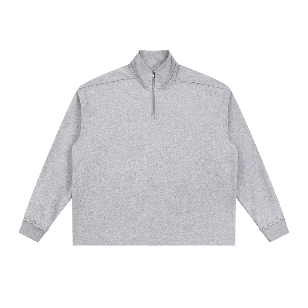 Half-Zip Rolled Edge Fleece Sweatshirt