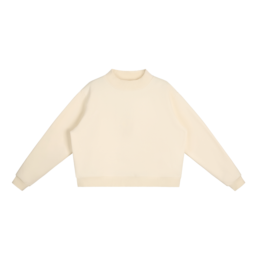 Fleece Mock-Neck Crew Sweatshirt